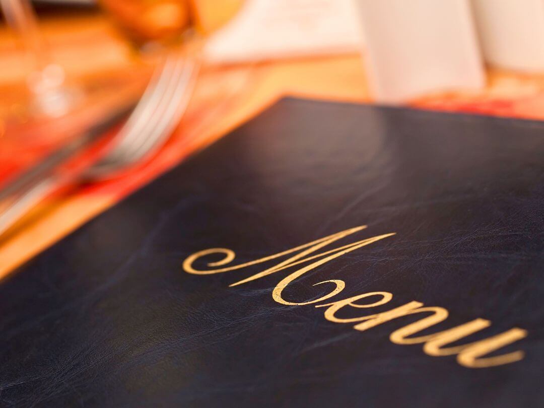 menu di ristorante e pizzeria da regina
